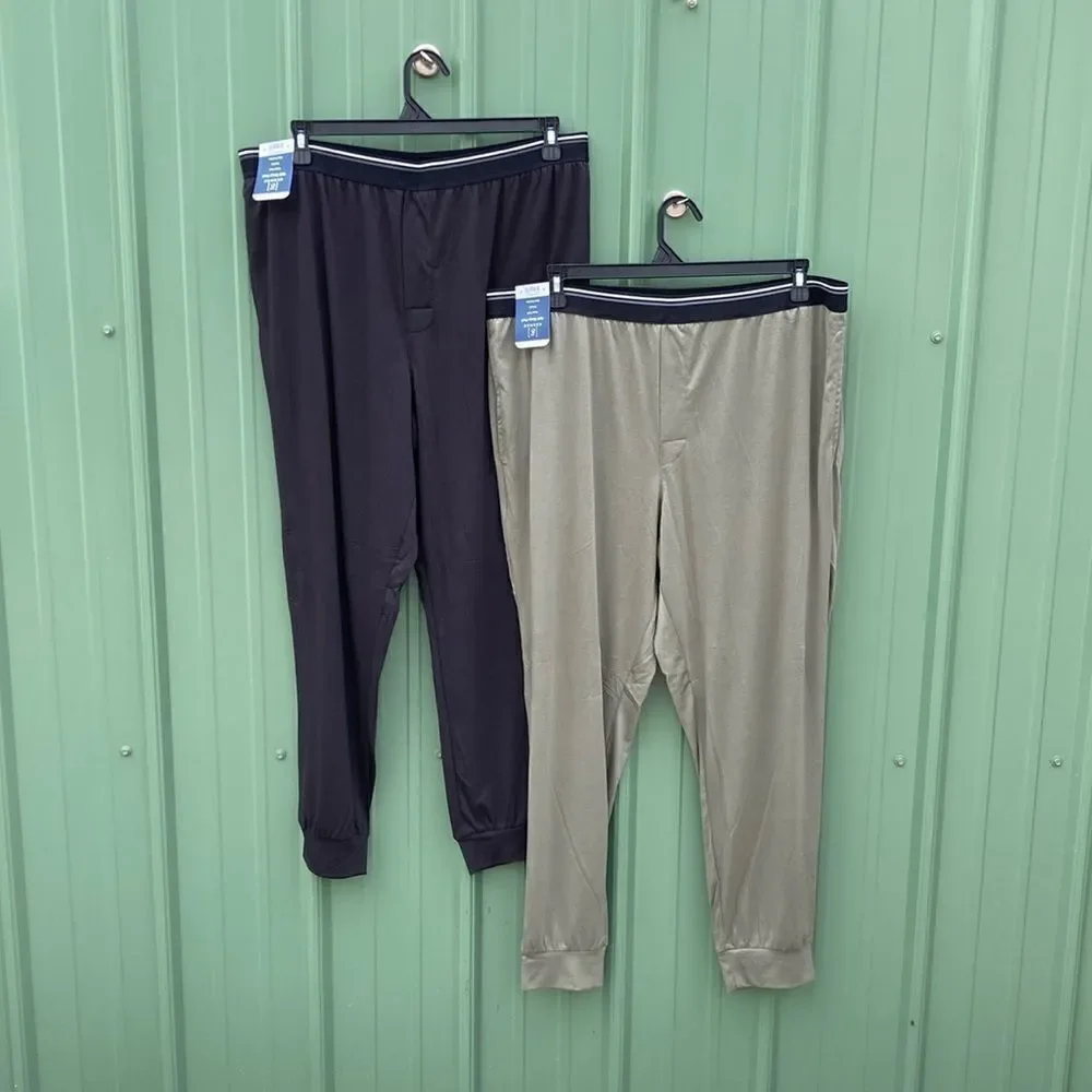 Soft Lightweight Jogger Elastic Waist Pajama Sleep Lounge 2-Pack Pant Size XL